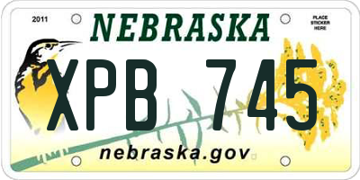 NE license plate XPB745