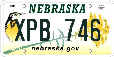 NE license plate XPB746