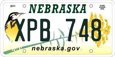 NE license plate XPB748