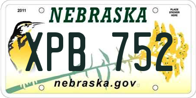 NE license plate XPB752