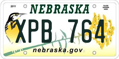 NE license plate XPB764