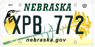 NE license plate XPB772