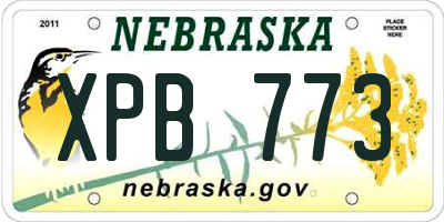 NE license plate XPB773