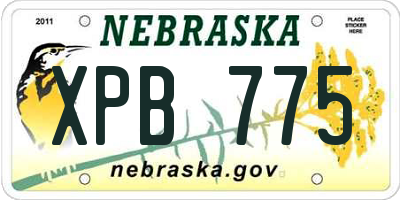 NE license plate XPB775