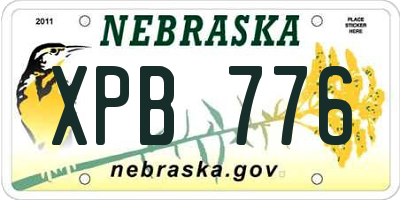 NE license plate XPB776