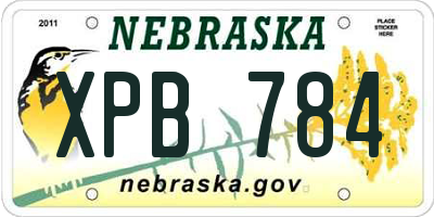 NE license plate XPB784