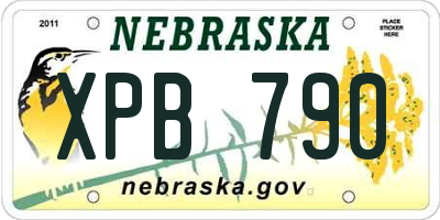 NE license plate XPB790