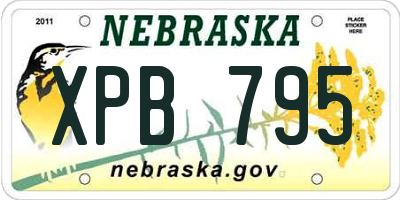 NE license plate XPB795