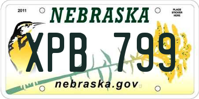 NE license plate XPB799