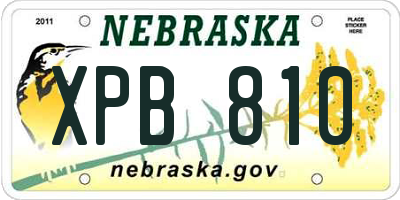 NE license plate XPB810