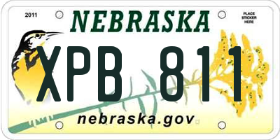 NE license plate XPB811