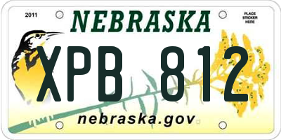 NE license plate XPB812