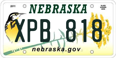NE license plate XPB818