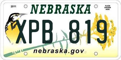 NE license plate XPB819