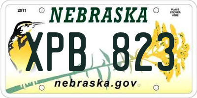 NE license plate XPB823