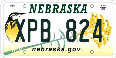 NE license plate XPB824