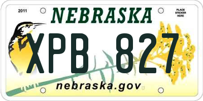 NE license plate XPB827