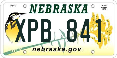 NE license plate XPB841