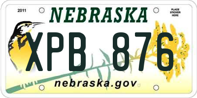 NE license plate XPB876