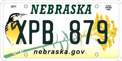 NE license plate XPB879
