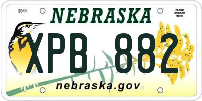 NE license plate XPB882