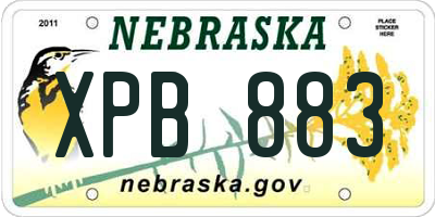 NE license plate XPB883