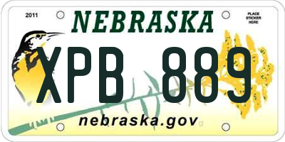 NE license plate XPB889