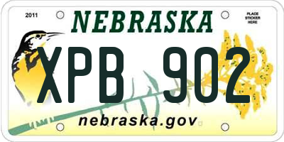 NE license plate XPB902