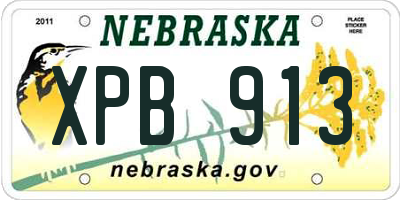 NE license plate XPB913