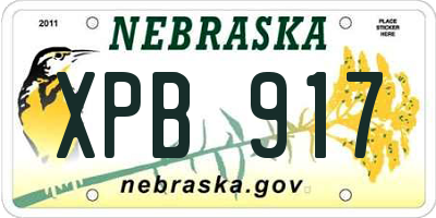 NE license plate XPB917