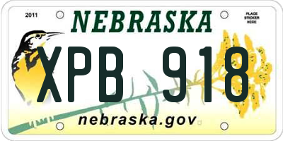 NE license plate XPB918