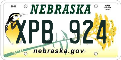 NE license plate XPB924