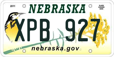 NE license plate XPB927