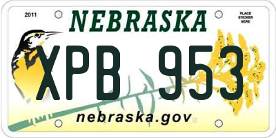 NE license plate XPB953