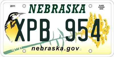 NE license plate XPB954