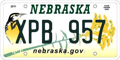 NE license plate XPB957
