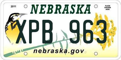 NE license plate XPB963