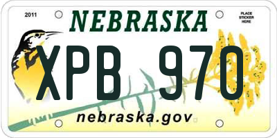 NE license plate XPB970