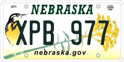 NE license plate XPB977