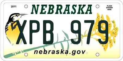 NE license plate XPB979