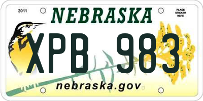 NE license plate XPB983