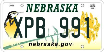 NE license plate XPB991