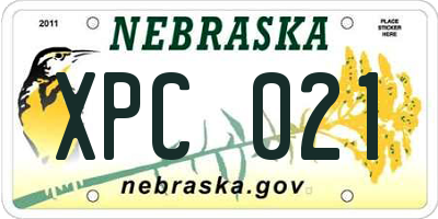 NE license plate XPC021