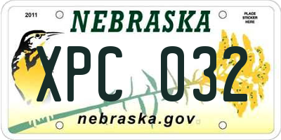 NE license plate XPC032
