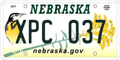 NE license plate XPC037
