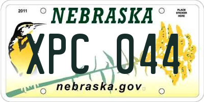 NE license plate XPC044