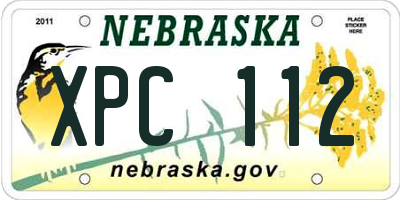NE license plate XPC112