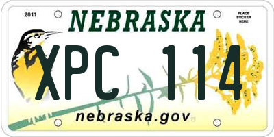 NE license plate XPC114