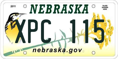 NE license plate XPC115