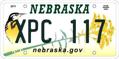 NE license plate XPC117